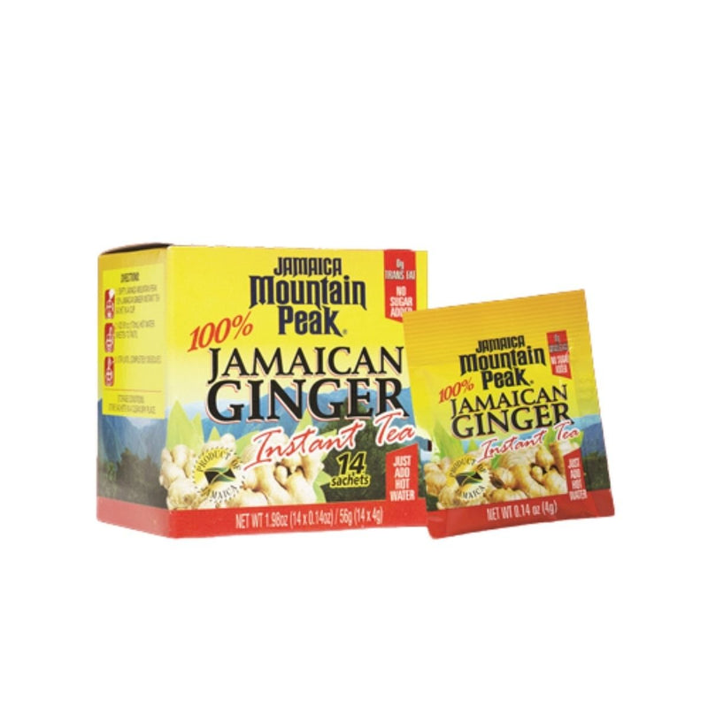 Jamaica Mountain Peak Instant Ginger Tea, Unsweetened (14 sachets) - Caribshopper