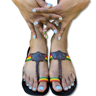 Jamaica Sandal Co JaSCo Rasta Brown Sandals, (Size 5 - 11) - Caribshopper