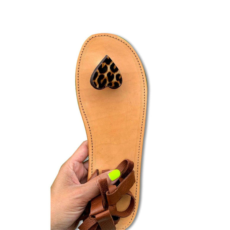 Jamaica Sandal Co Love Story Leopard Sandals, (Size 5 - 11) - Caribshopper