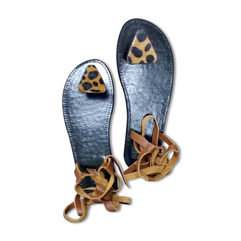 Jamaica Sandal Co Tracey Leopard Sandals, (Size 5 - 11) - Caribshopper