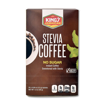 King's Jamaican Stevia Coffee Box, 2.5g (Single & 3 Pack) - Caribshopper