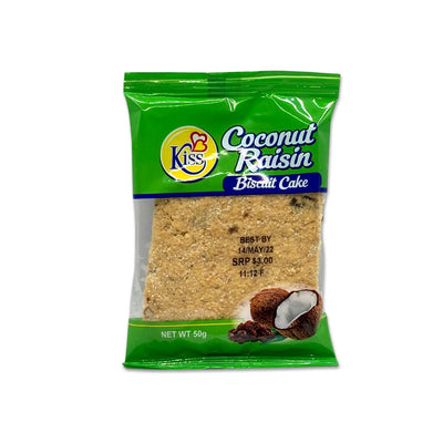 Kiss Coconut Raisin Biscuit Cake, 50g (3 or 6 Pack) - Caribshopper