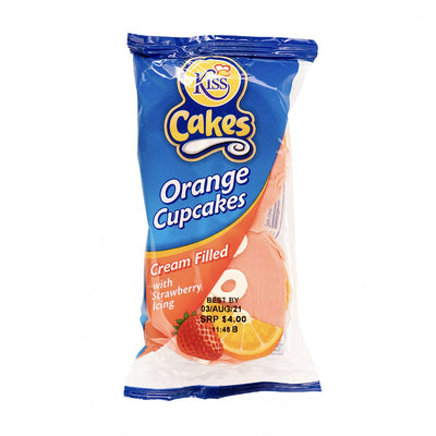 Kiss Orange Cupcake Strawberry Icing, (3 or 6 Pack) - Caribshopper