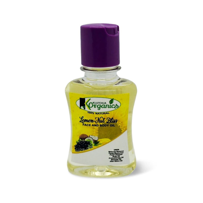 KlutchJa Organics Lemon-Nut Bliss Face & Body Oil, 4oz (Single & 2 Pack) - Caribshopper