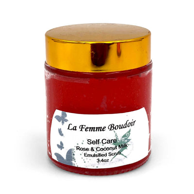 La Femme Boudoir Self Care Rose & Coconut Milk Emulsified Sugar Scrub 3.4oz - Caribshopper