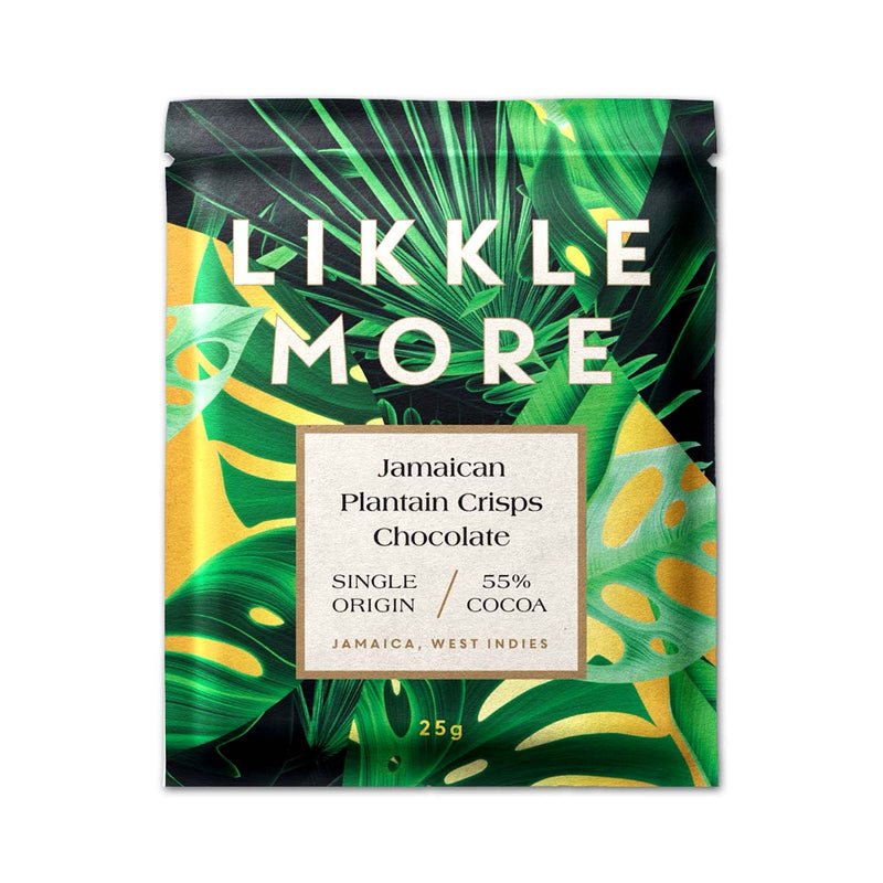 Likkle More Chocolate 55% Dark Milk Plantain Chips Bar, 25g - Caribshopper