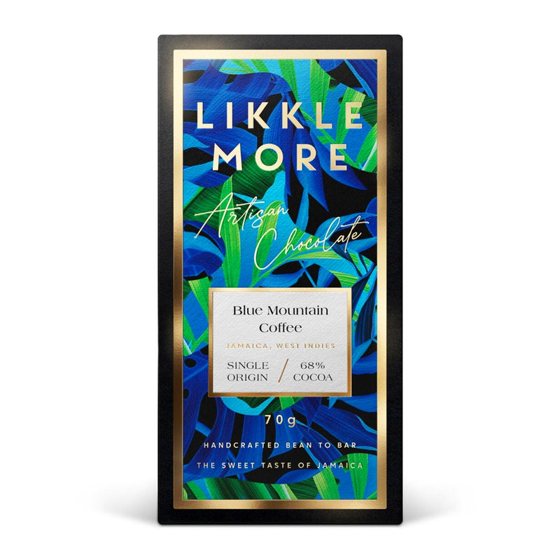 Likkle More Chocolate 68% Dark Blue Mountain Coffee Bar, 2.5oz - Caribshopper