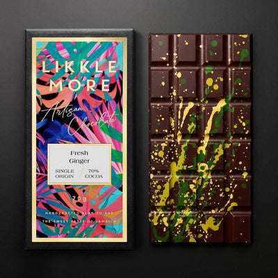 Likkle More Chocolate 70% Dark Ginger Bar, 2.5oz - Caribshopper