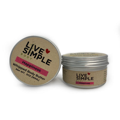 LiveSimple Happiness Whipped Body Butter, 3oz or 4oz - Caribshopper