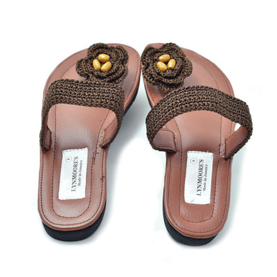 Lynmoores Brown Rose Toe Sandals - Caribshopper