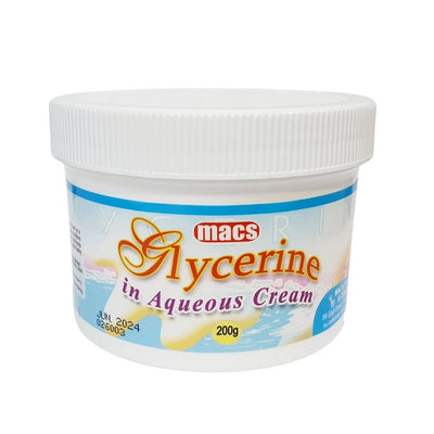 Macs Glycerine in Aqueous Cream, 100gm or 200gm (2 & 3 Pack) - Caribshopper