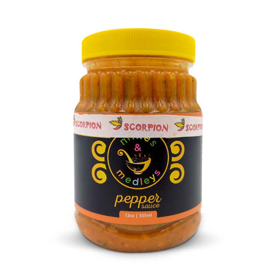 Mixes and Medleys Scorpion Pepper Sauce, 12oz - Caribshopper
