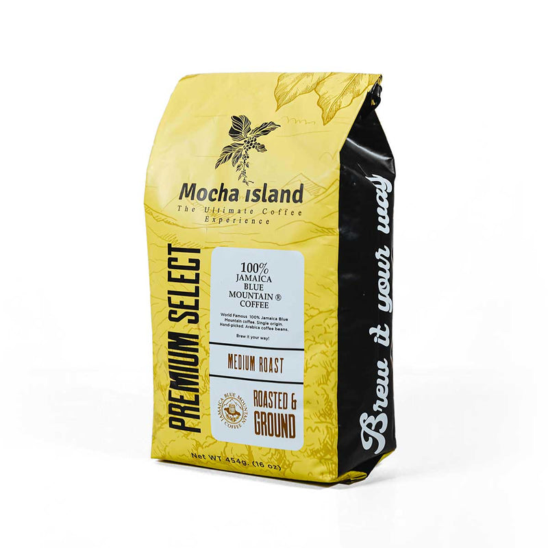 Mocha Island 100% Jamaica Blue Mountain Coffee Ground, 16oz - Caribshopper