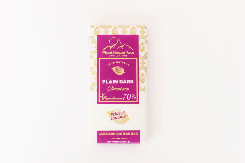 Mount Pleasant 70% Dark Plain Jamaican Chocolate Bar, 2oz - Caribshopper