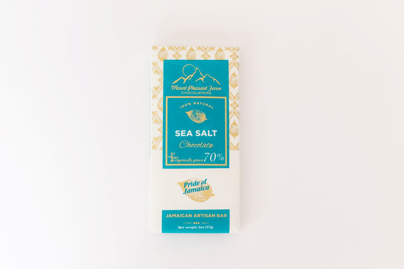 Mount Pleasant 70% Dark Sea Salt Jamaican Chocolate Bar, 2oz - Caribshopper