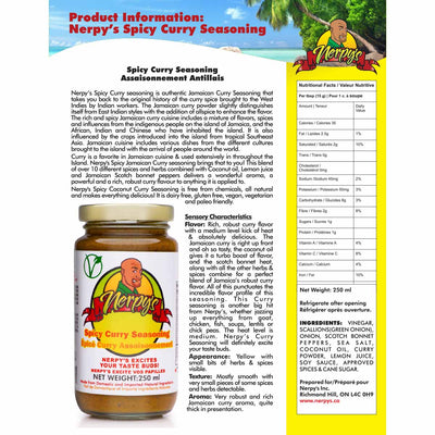Nerpy's Spicy Curry Seasoning, 250ml - Caribshopper