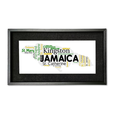 Noah's Gallery "Jamaica Word Cloud" Canvas Print with Burlap Background - Caribshopper