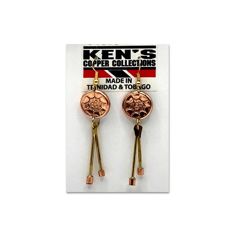 One Pair of Copper Pan w/ Sticks Earrings - Caribshopper
