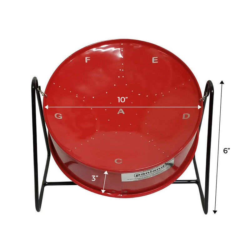 Panland Pitipan Steelpan Drum 10 Inches, Red - Caribshopper