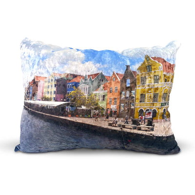 Photo Synthesis Designs Willemstad Skyline by Day Throw Pillow Cover - Caribshopper