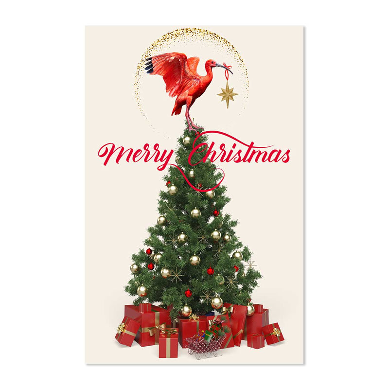 Poet Tree World An Ibis On My Christmas Tree Greeting Card - Caribshopper