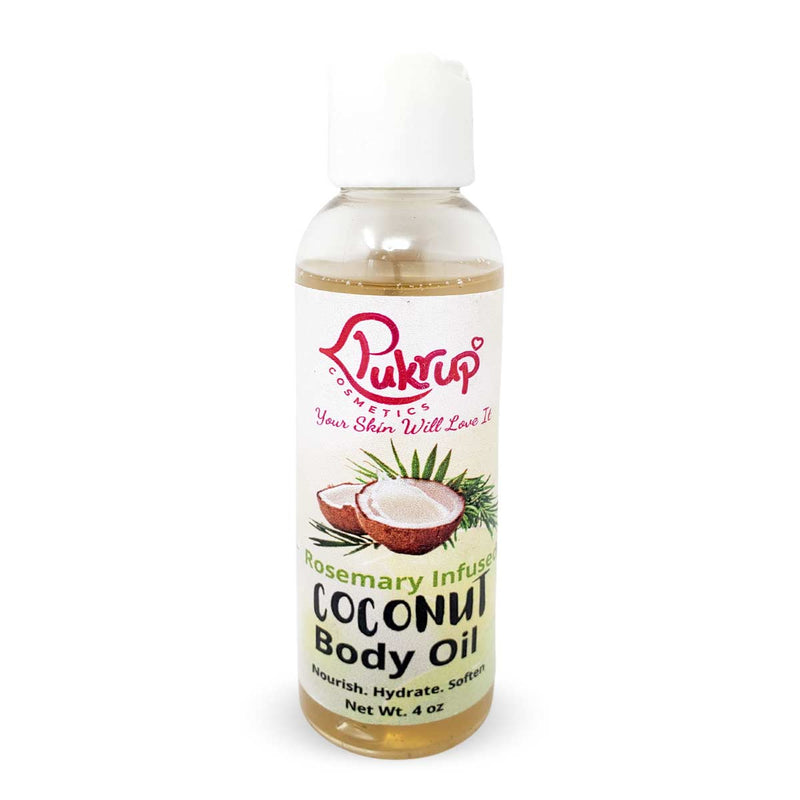 Pukrup Cosmetics Coconut Infused Oil Rosemary Body Oil, 4oz - Caribshopper
