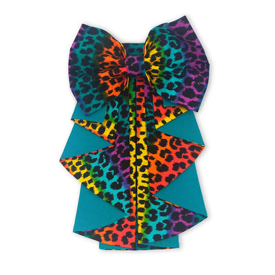 Purple Stitches Jabot Collar Rainbow Leopard - Caribshopper