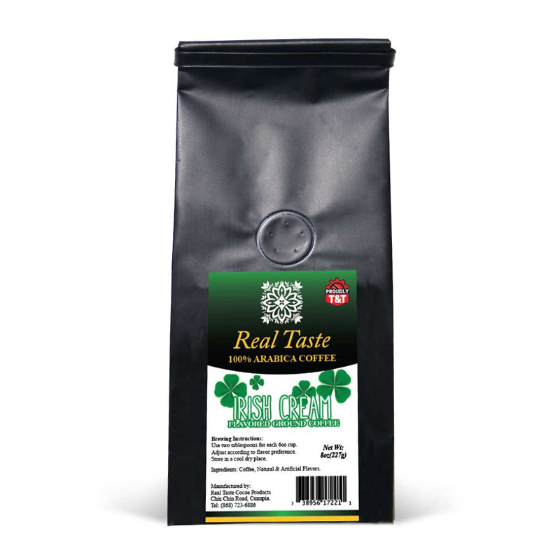 Real Taste Irish Cream Flavored Ground Coffee, 8oz - Caribshopper