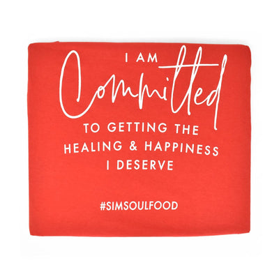 #SimSoulFood Tees - "I am committed to getting the healing & happiness I deserve" - Caribshopper