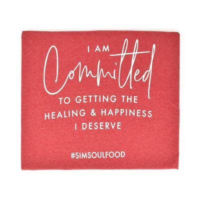 #SimSoulFood Tees - "I am committed to getting the healing & happiness I deserve" - Caribshopper