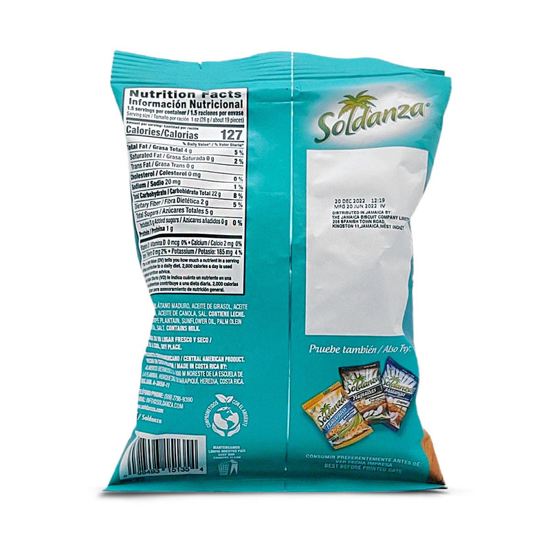 Soldanza Ripe Plantain Chips No Added Sugar, 42g - Caribshopper