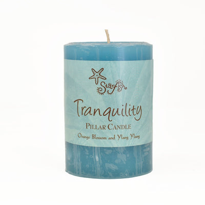 Starfish Oils Tranquility Pillar Candle, 16oz - Caribshopper