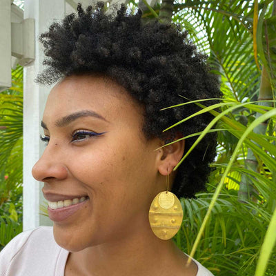Tricia Handmade Double Layered Brass Earrings - Caribshopper