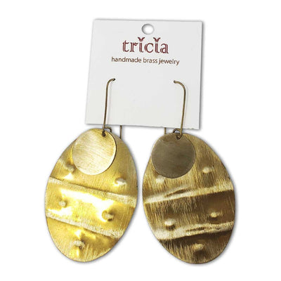 Tricia Handmade Double Layered Brass Earrings - Caribshopper