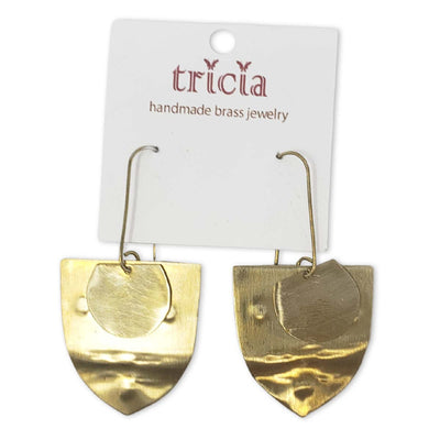 Tricia Handmade Two Layers Brass Earrings - Caribshopper