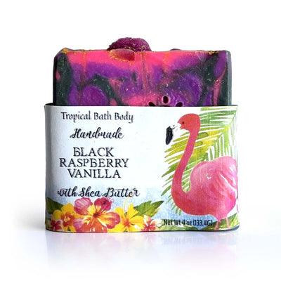Tropical Bath Body Black Raspberry Vanilla Soaps Bar, 4oz (Single & 3 Pack) - Caribshopper